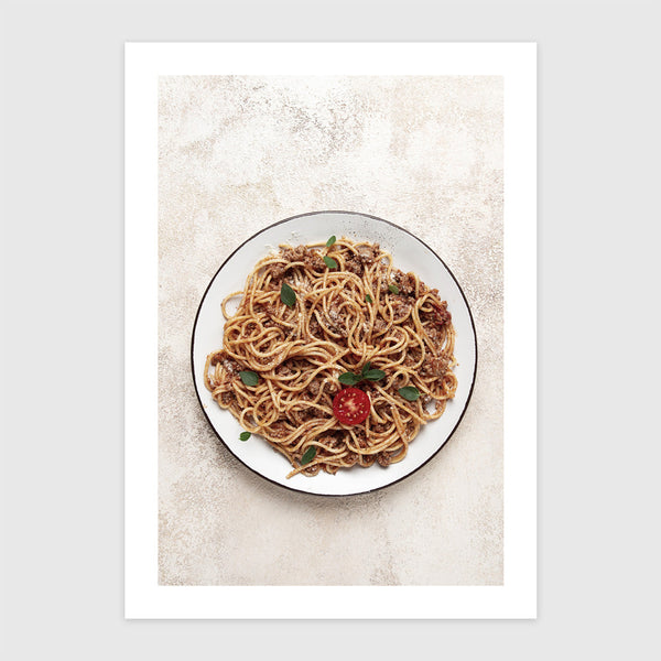 Házi spagetti Bolognese felülnézetből