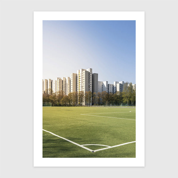 Futballpálya egy berlini lakótelepen