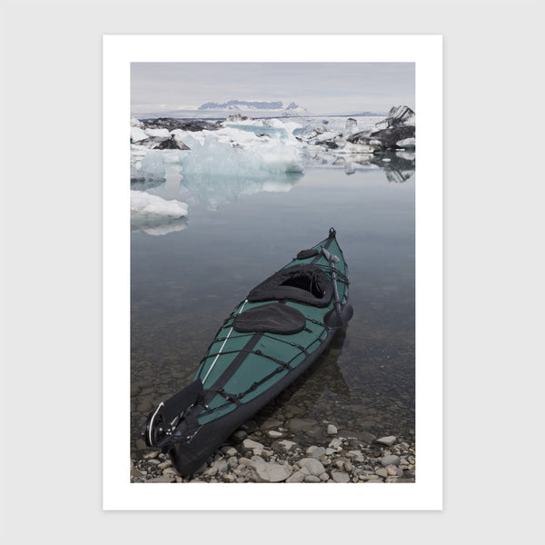 Összecsukható kajak Jökulsarlon partján