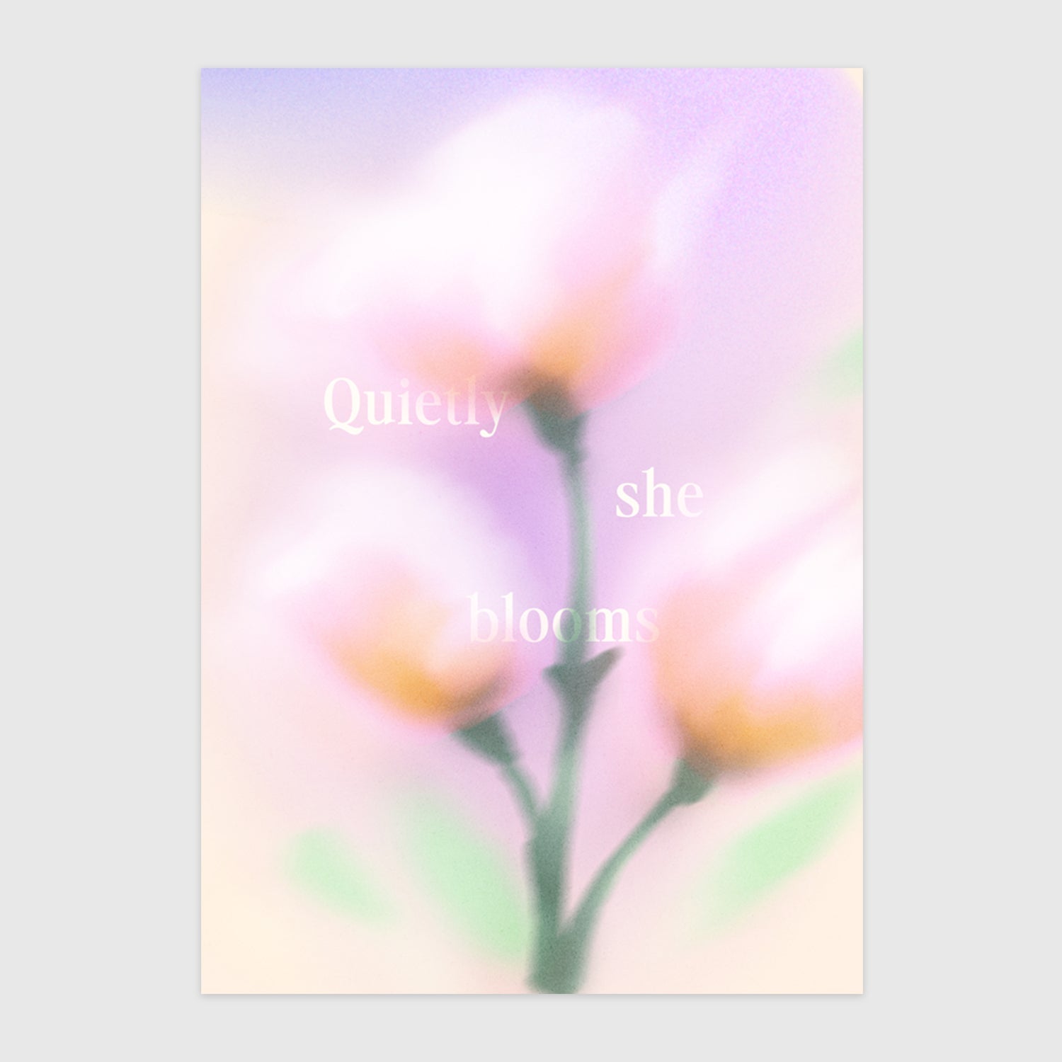 Quietly she blooms